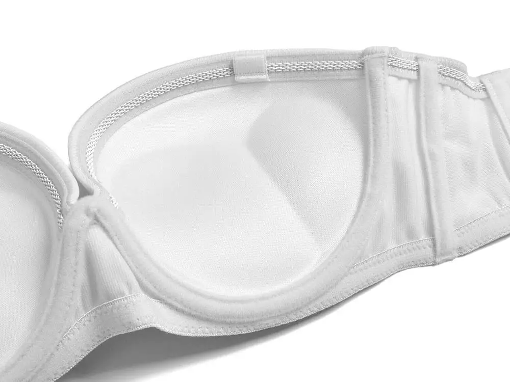 Новые белые Bra Кабриолет Для женщин без бретелек сексуальное с низким вырезом на