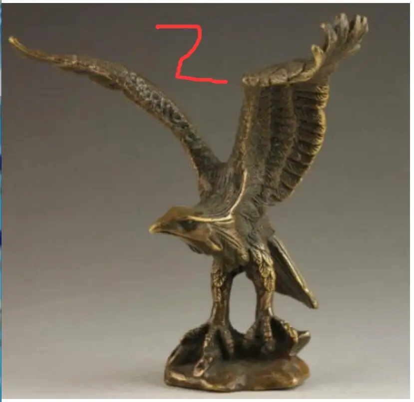 select colour Free Chinese Fengshui Brass king of birds Eagle Hawk Animal sculpture Statue bronze factory outlets high 12cm | Дом и сад