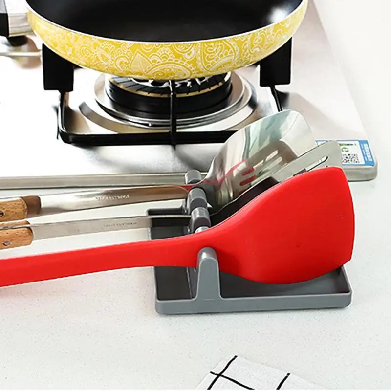 Кухонные подставки для ложки Нескользящая силиконовая подставка нож Лопатка