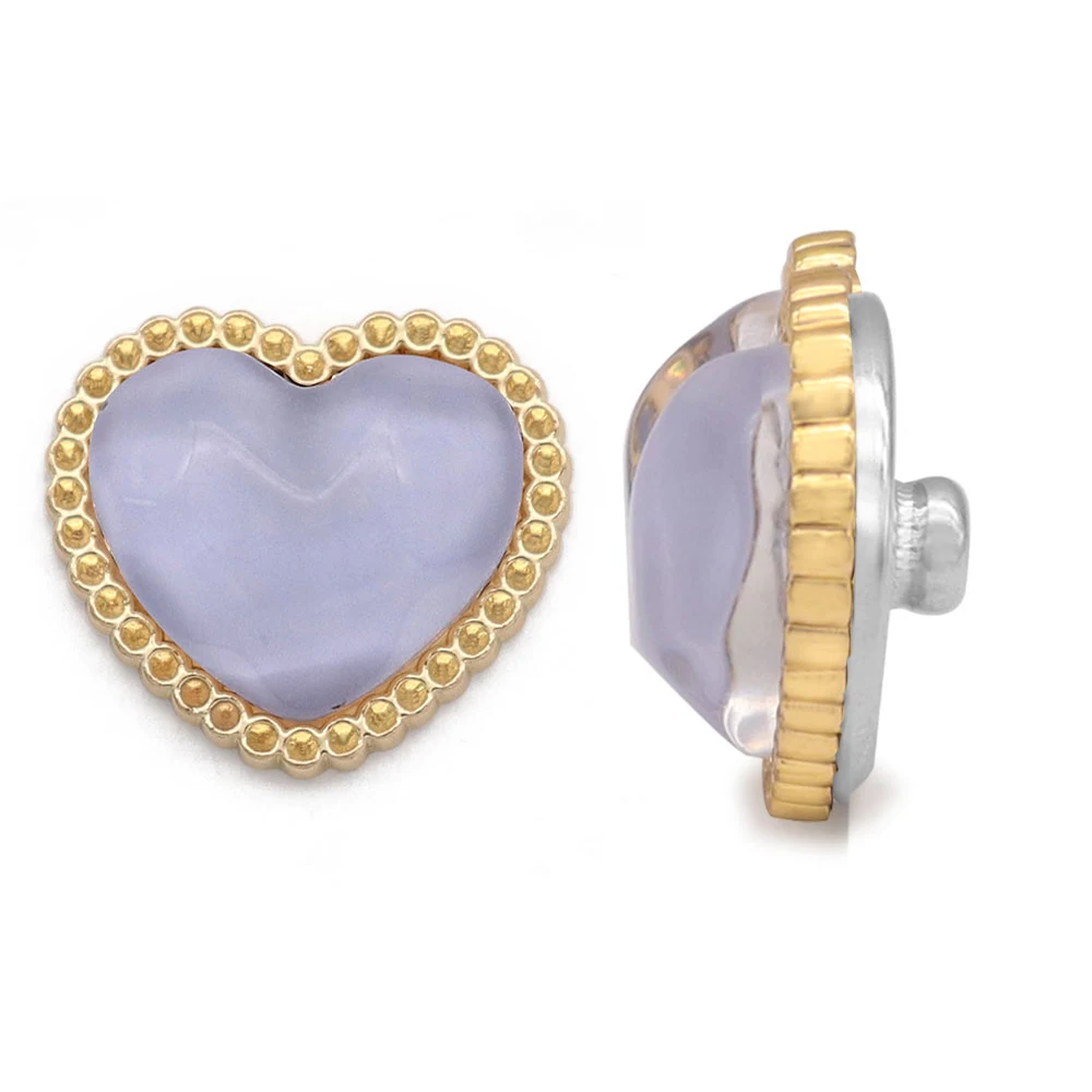 

Heart LOVE Golden 20mm Metal Glass snap button jewelry DIY bracelet MY1003