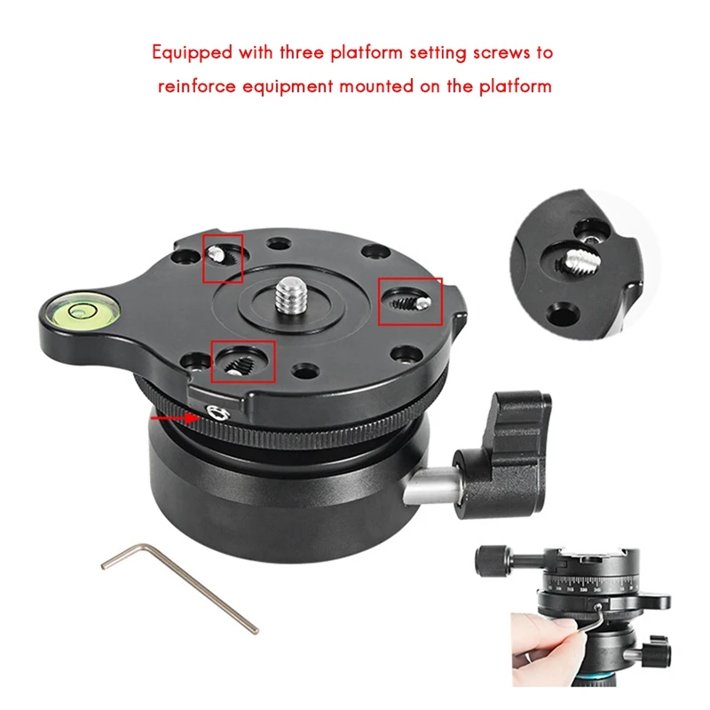DY-60N Tripod Head Leveling Base Adjusting Plate with Bubble Level for DSLR Camera | Электроника