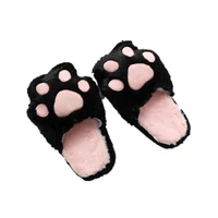 cat claws wood floor lovers shoes thick soft bottom shoes sweet indoor slippers special offer custom warm winter home slippers