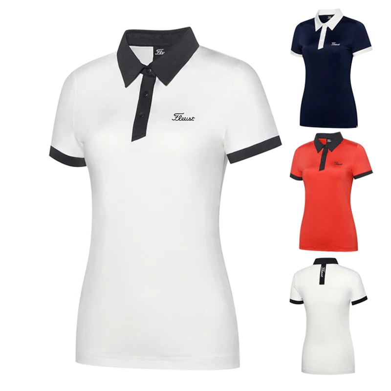 Golf clothing women's breathable quick drying short sleeve T-shirt polo shirt fashion slim top outdoor sports summer