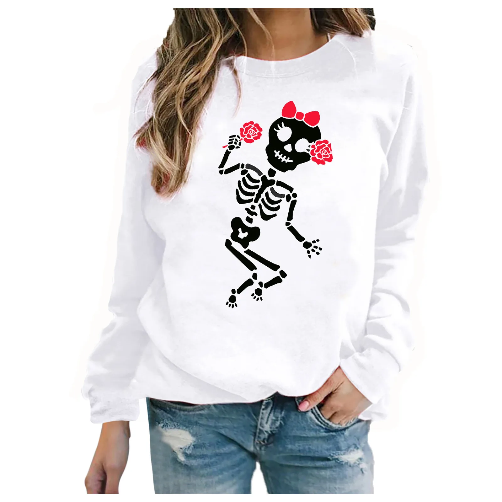 

Women'S Halloween Casual Printing Pumpkin Sweatshirt Long Sleeves Elastic Slim Tops 2021 New Autumn Fashion Warm Basic Pullover