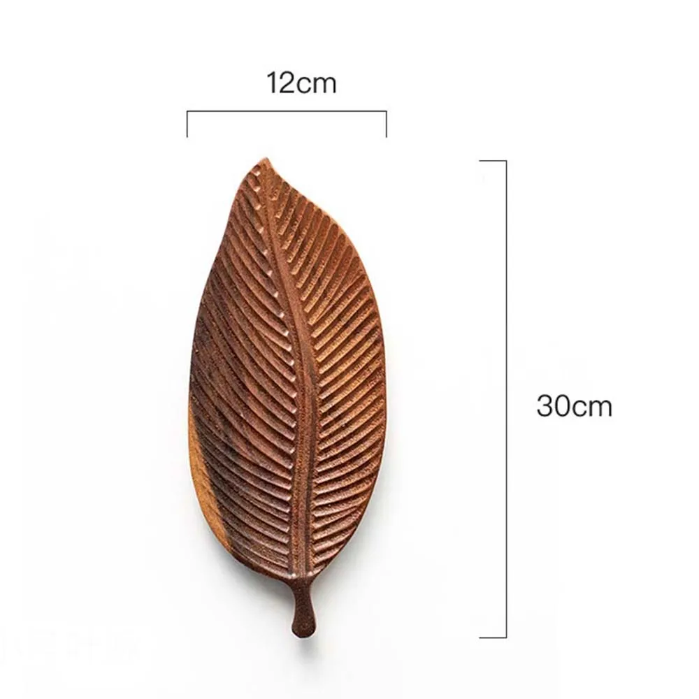 

Wooden Salad Snack Plate Dessert Platter Unique Appetizer Serving Tray Fruit Platter Dish Leaf Plates Wood Jewelry Tray