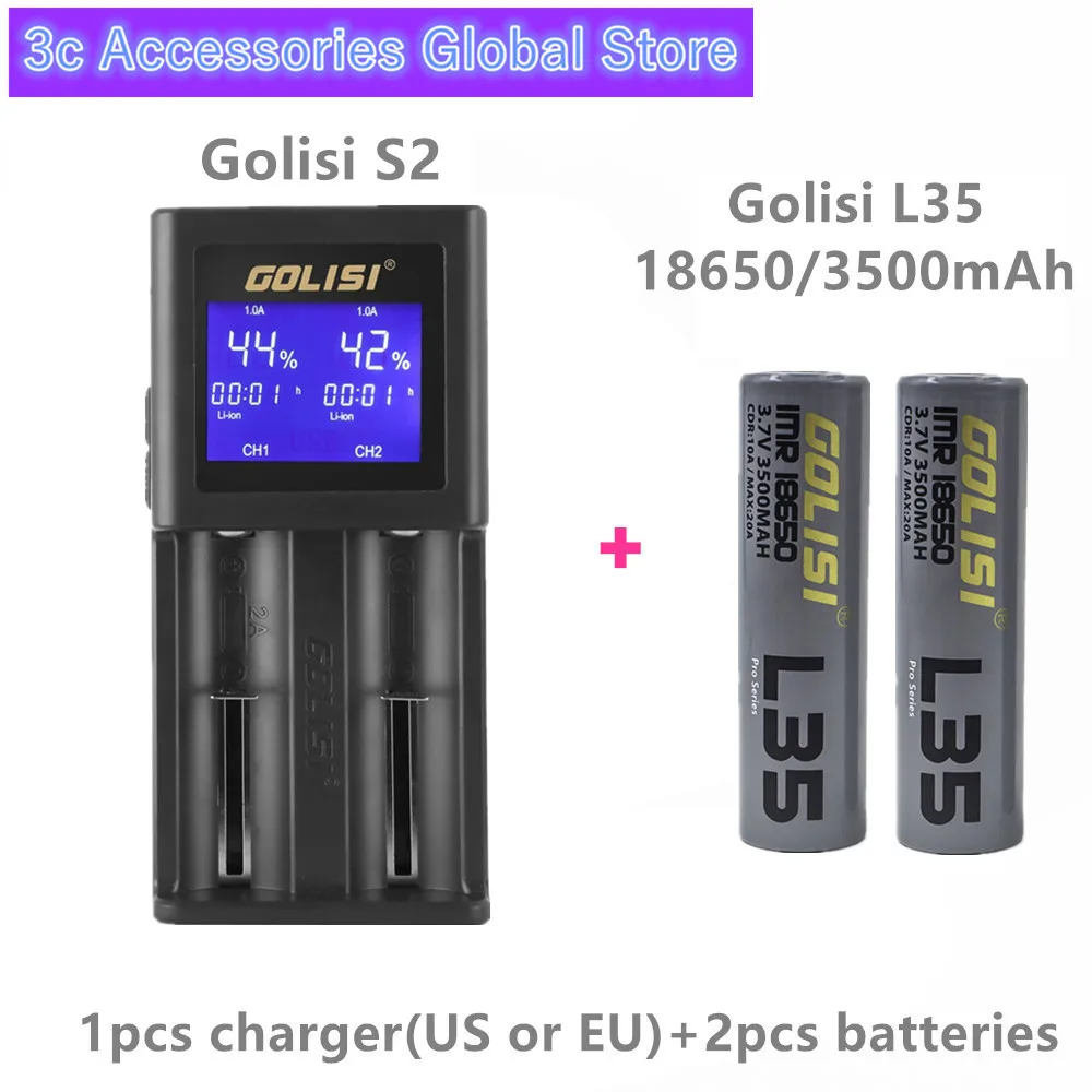 Аккумуляторная батарея Golisi L35 IMR 18650 3500 мА · ч 20 А E-CIG 2 шт. | Электроника