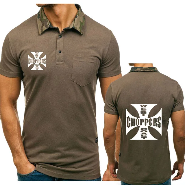 Летняя мужская рубашка поло для западного побережья с коротким рукавом