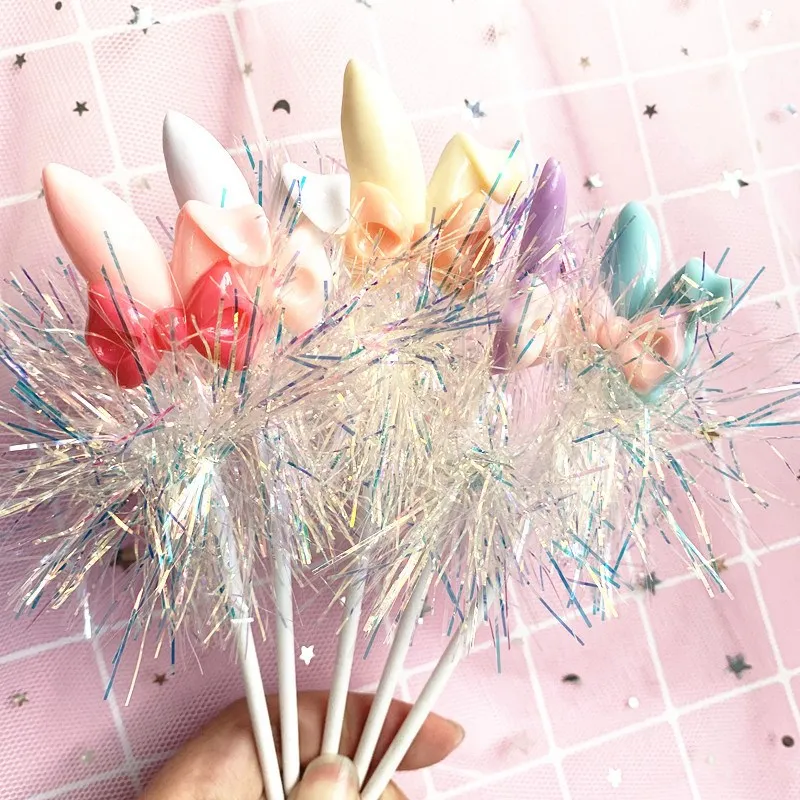 1 шт./милые заячьи ушки флажки для торта на день рождения пасхальные вечерние