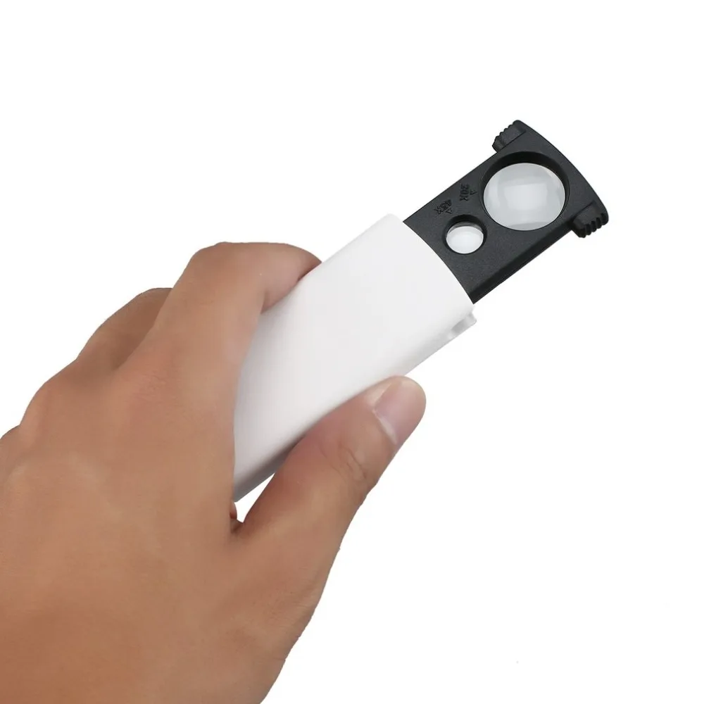 20x 45x Двойной объектив Портативный ручной Мини светодиодный увеличитель со