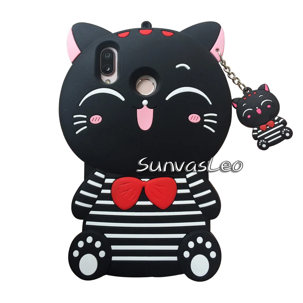 Black Striped Cat Для huawei P20 Lite чехол 3D Мягкий силиконовый чехол для мобильного телефона с единорогом чехол s Fundas Coque Capa протектор - Цвет: Black Striped Cat