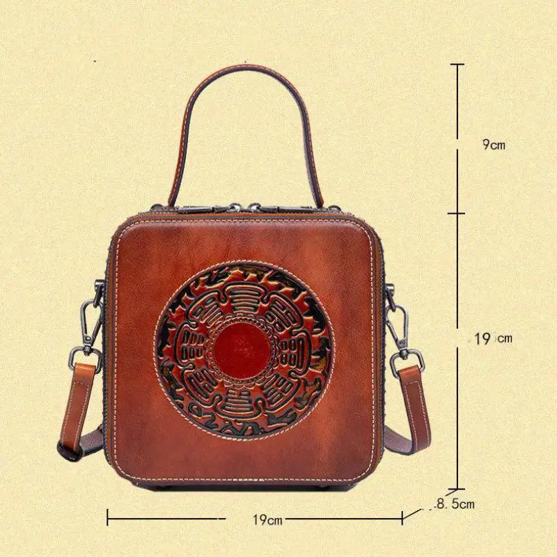 

YourSeason Genuine Leather Ladies 2021 Vintage Handbag Versatile Nature Cowhide Women Crossbody Handmade Embossed Bags Shoulder