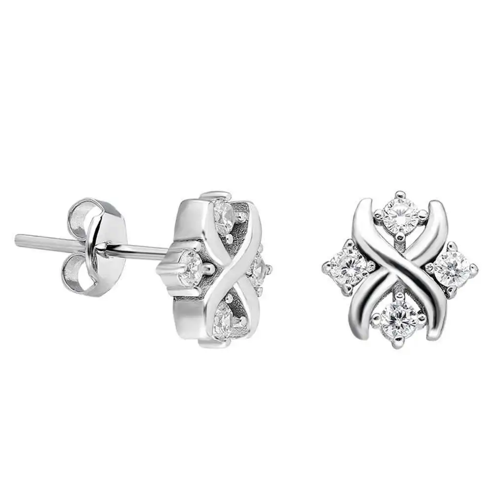 

Zircon Stone Modern Design 925 Sterling Silver Earrings