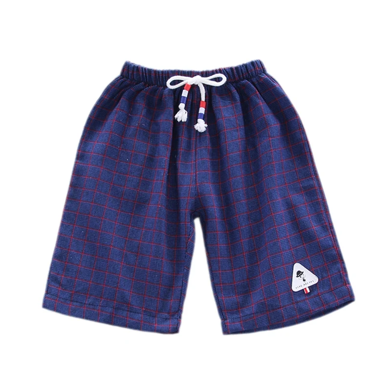 Новые короткие штаны для маленьких мальчиков летние в клетку с цветочным принтом