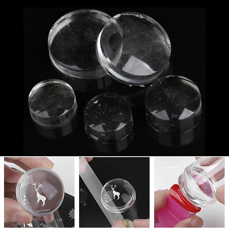 

5Pcs Nail Seal Stamp Template Replacement Transfer Stamper Silicone Refill Head