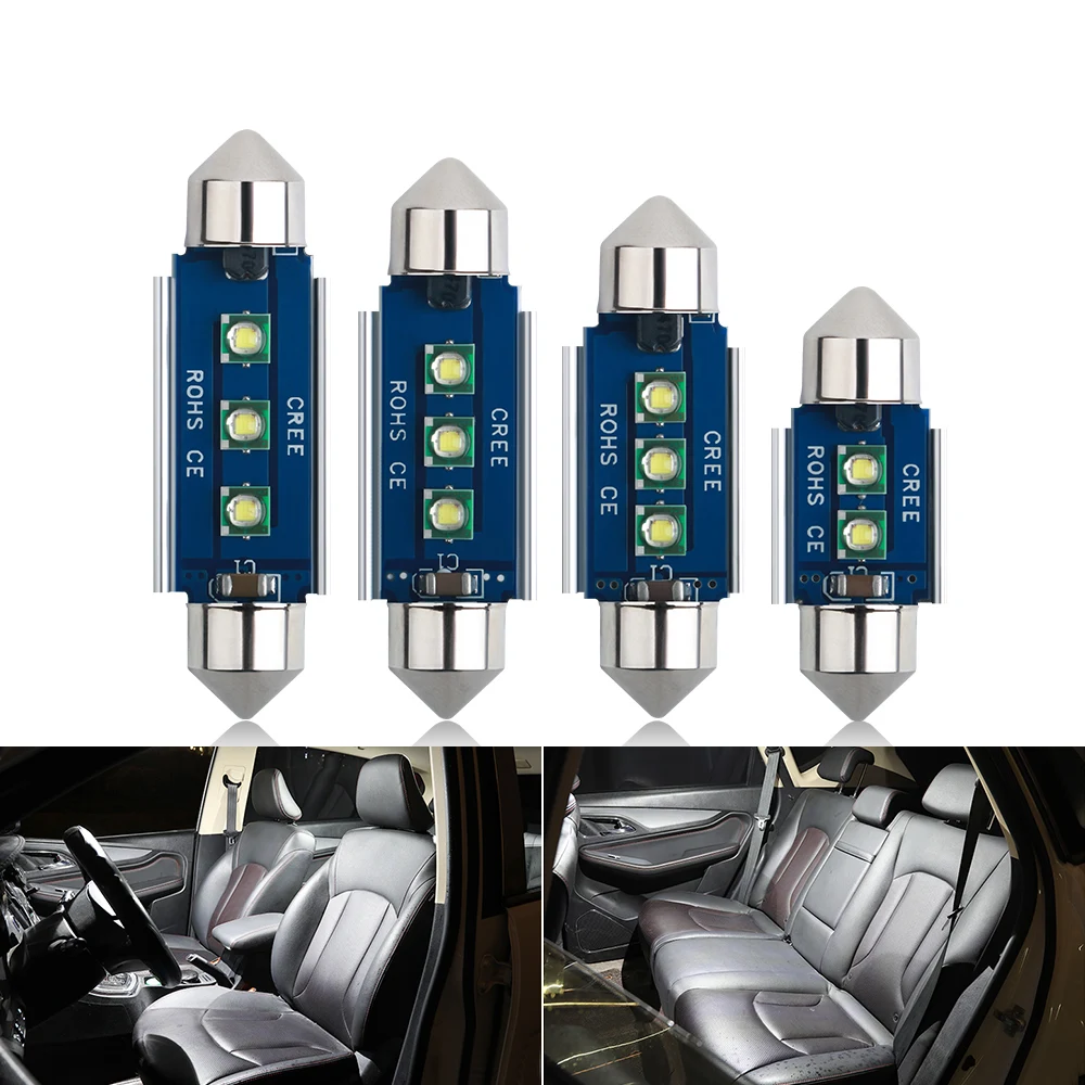 

Гирлянда C5W ошибок светодиодный 31/36/39/41 мм светильник с чипом 3 SMD Canbus гирлянда для внутреннего купола светильник супер яркий белый IC12V