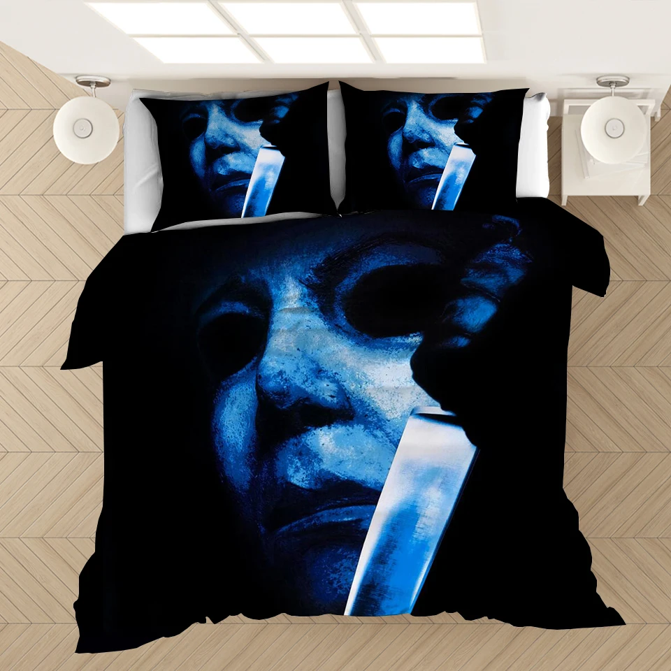

Horror Michael Myers 3D Printed Bedding Set Duvet Covers Pillowcases Comforter Bedding Set Bedclothes Bed Linen