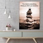 Будда балансирующие камни The Mind is All Sepia крутой Настенный декор художественный печатный плакат холст картина для гостиной в рамке