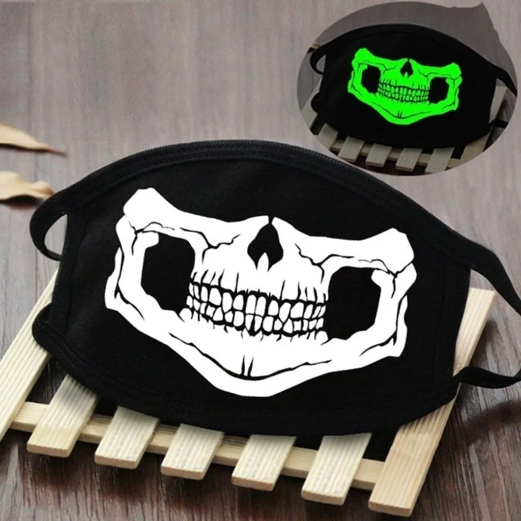 

Hot Luminous Anime Glow-in-dark Cartoon Cosplay Cotton Black Dust-Proof Windproof Fluorescence protect Halloween Accessories
