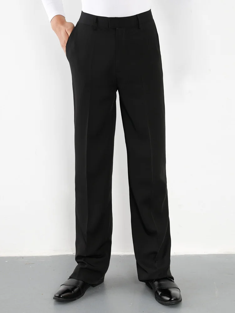 Мужские брюки для выступлений черные танго мужская Одежда танцев мальчиков