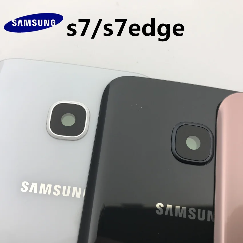Оригинальное стекло для SAMSUNG Galaxy S7, G930, S7 edge, G935, задняя крышка батареи, задняя крышка, корпус, чехол, Замена+ клейкая наклейка
