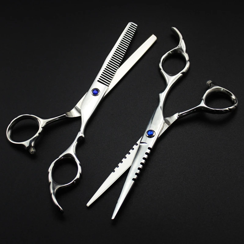 Профессиональные японские 6-дюймовые ножницы с голубым камнем для стрижки волос