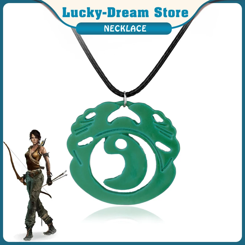 Ожерелье женское в богемном стиле кожаное колье с подвеской виде гробницы Лара