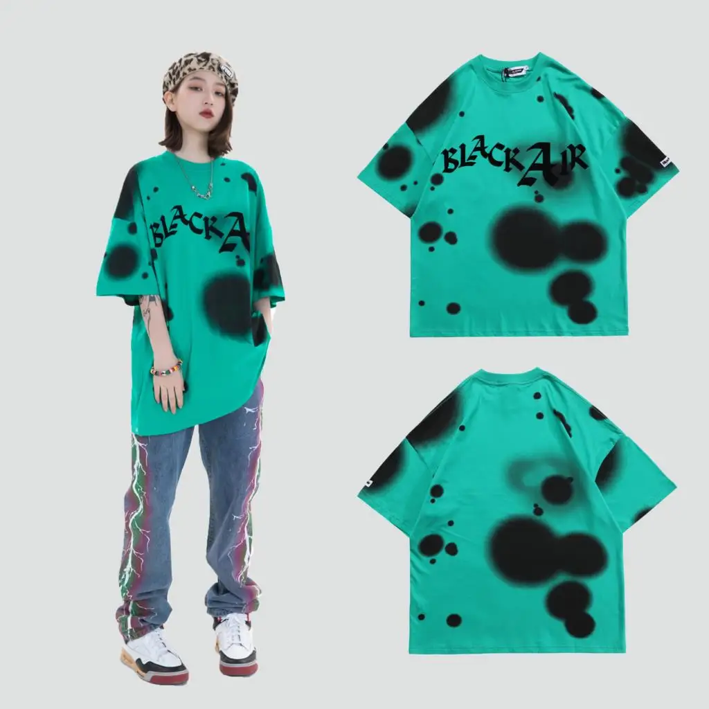 

Women's T Shirt Watercolor Spots Print Casual High Street Cozy Funny All-Match Hip Hop Lovers Oversize Simple Streetwear