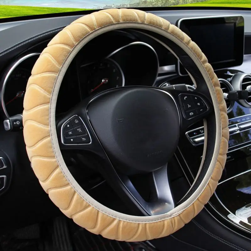 Трехмерные плюшевые эластичные чехол рулевого колеса автомобиля DIY авто