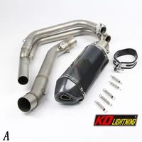 slip on motorcycle exhaust front connect tube and 51mm muffler stainless steel exhaust system for yamaha r25 r3 all years