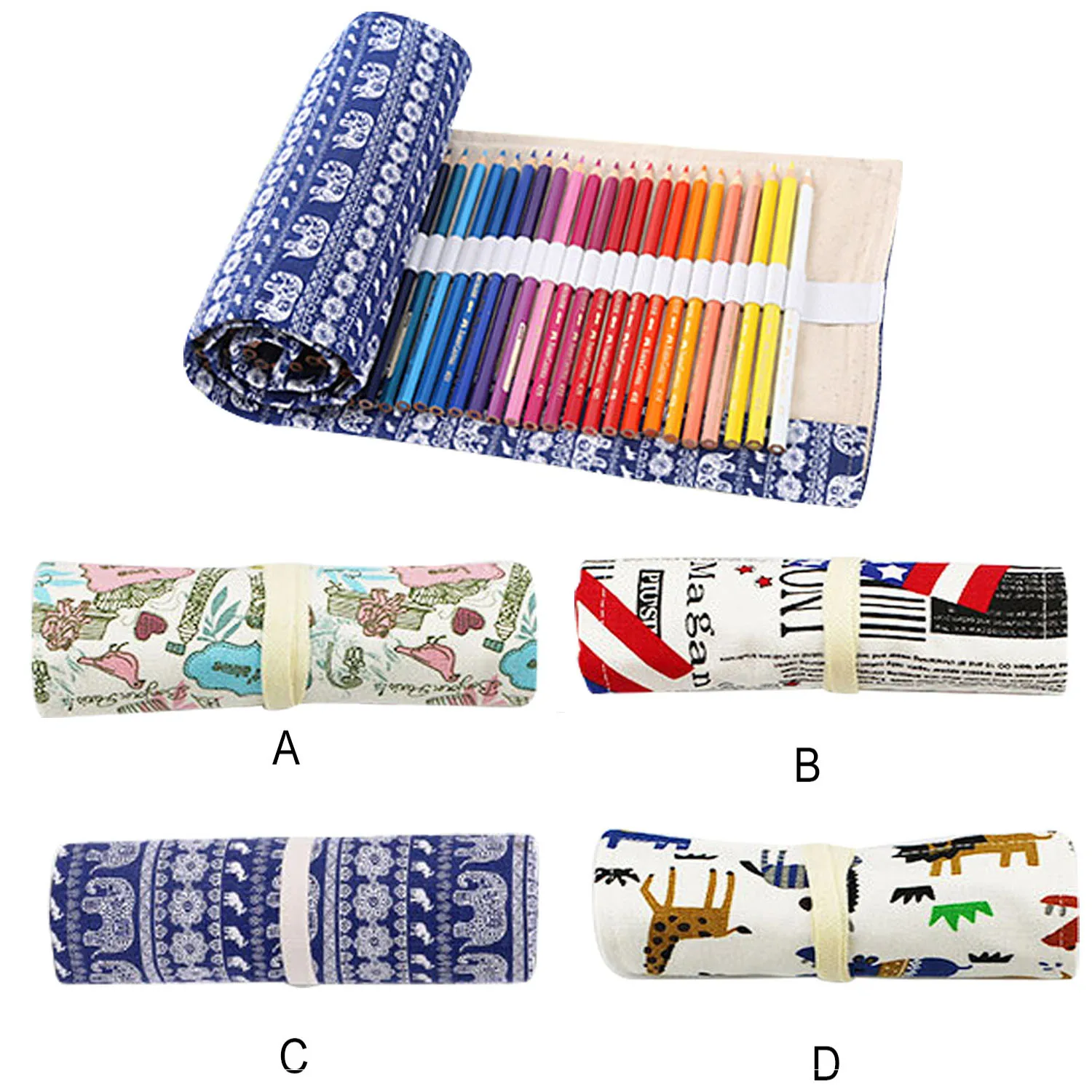 72 слота холст рулон карандаш футляр держатель Органайзер оберточная сумка для