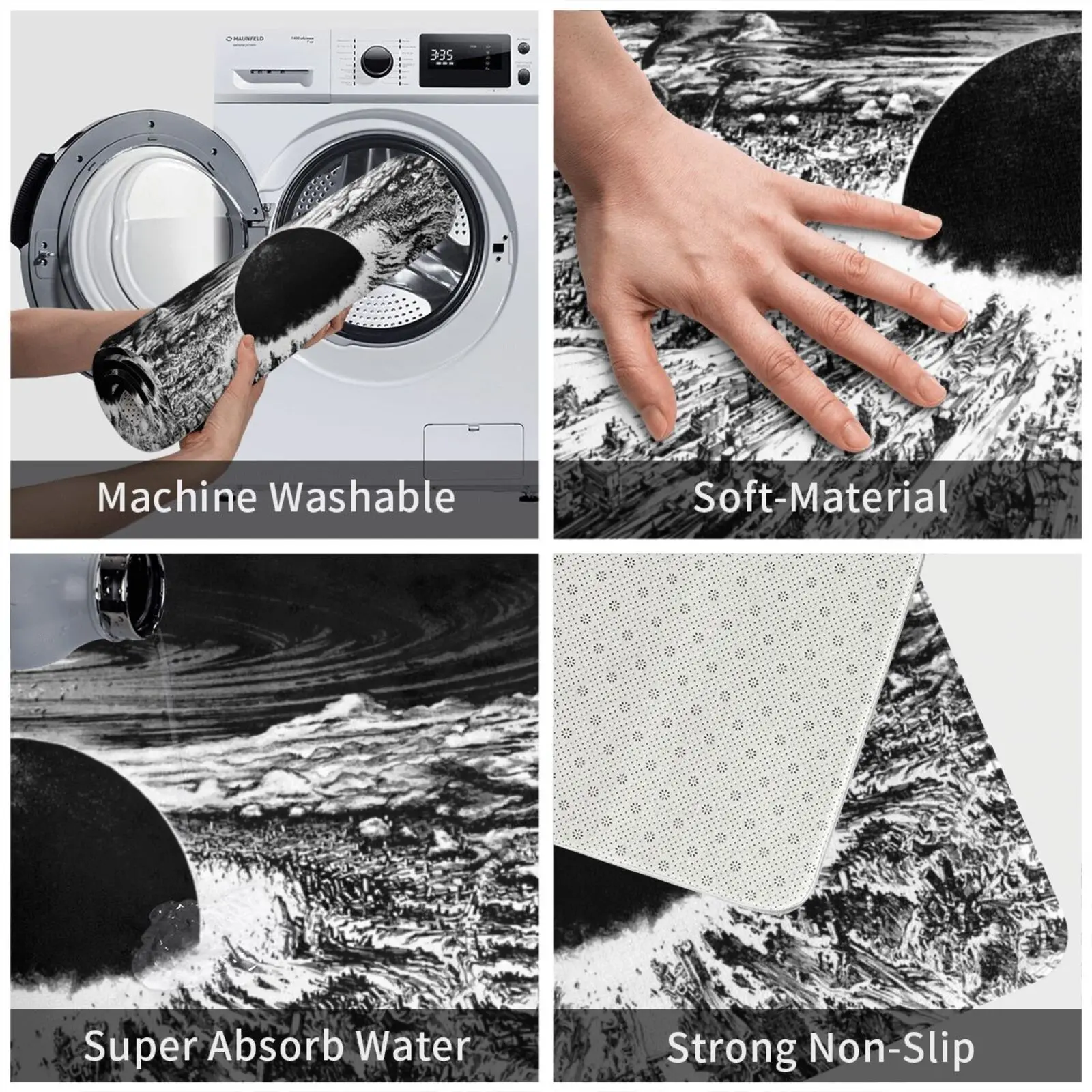 Взрывобезопасный коврик для входной двери Akira ванной аниме Городской Ночной