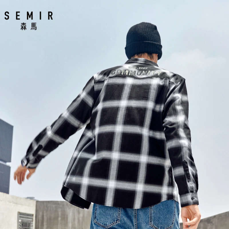 SEMIR клетчатая рубашка с длинным рукавом для мужчин 2019 Новая Осенняя коллекция из