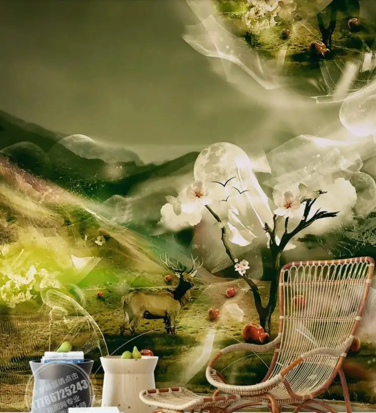 Европейское эстетическое обустройство дома 3D обои для гостиной 3d атмосферный