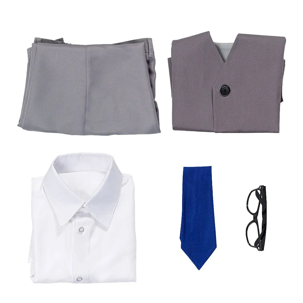 

Animal Cosplay Crossing Raymond Cat Costume Men Handsome Suit Set Carnival Party Costumes Halloween Shirt+Vest+Pants+Tie+Glasses
