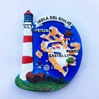 qiqipp italy giglio creative lighthouse map tourist souvenir magnetic sticker refrigerator sticker collection companion gift