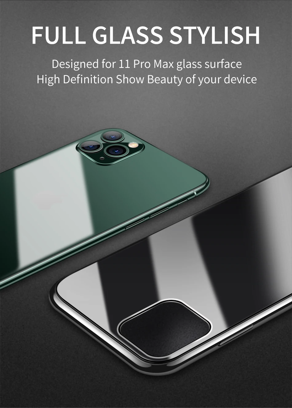 IHaitun роскошный стеклянный чехол для iPhone 11 Pro Max, ультра тонкая прозрачная стеклянная крышка для iPhone XS MAX XR X 10 7 8 с мягким краем 11 Pro Max 7 8 Plus