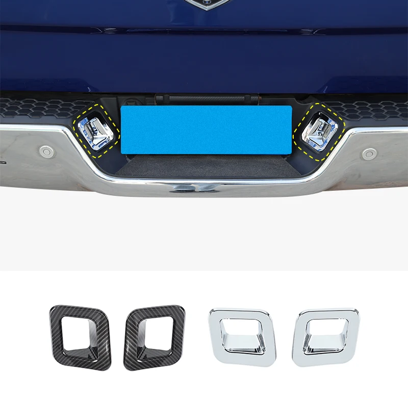 

ABS Rear License Plate Lamp Decoration Protective Decoration Frame Kit Fit For Dodge RAM 1500 2018-2021 Car Accessories