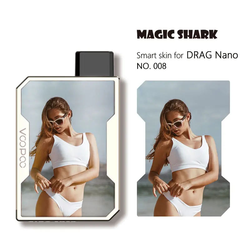 Magic Shark PVC 2.5D Iron Man Butterfly Captain American Sexy Woman Wtaerproof Case Sticker Skin for Voopoo Drag Nano 001-017