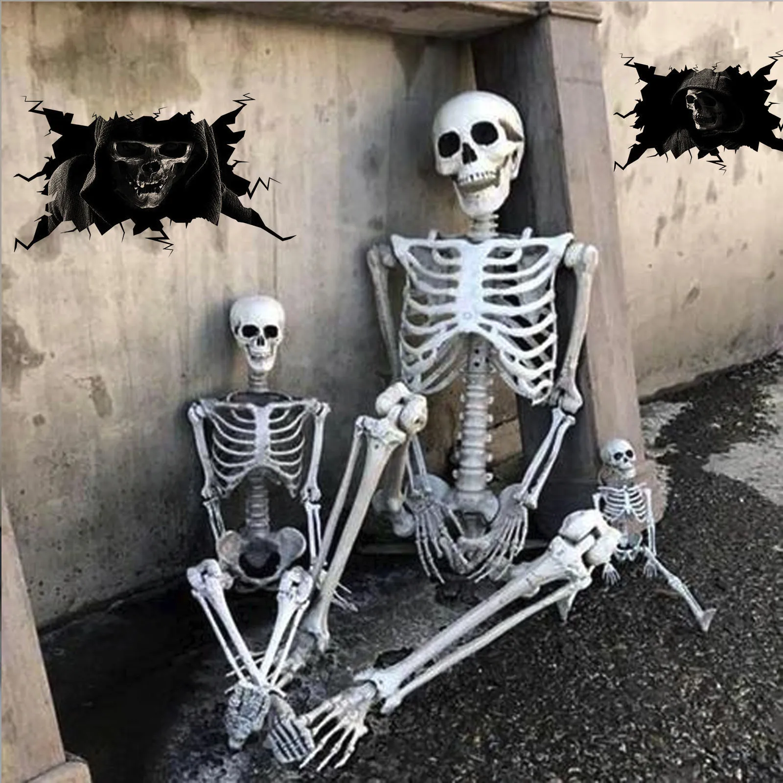 Счастливый Хэллоуин тихий Череп стикер украшения на окна для дома Наклейка Декор