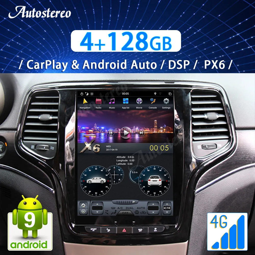 

For Jeep Grand Cherokee 2014-2020 Android Car Radio Autostereo Headunit Miltimedia Player Carplay Tape Recorder Carplay IPS Scre