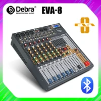debra audio clean soundpro eva 8 8channels audio mixer dj consoler with 48v phantom power usb bluetooth for recording stage