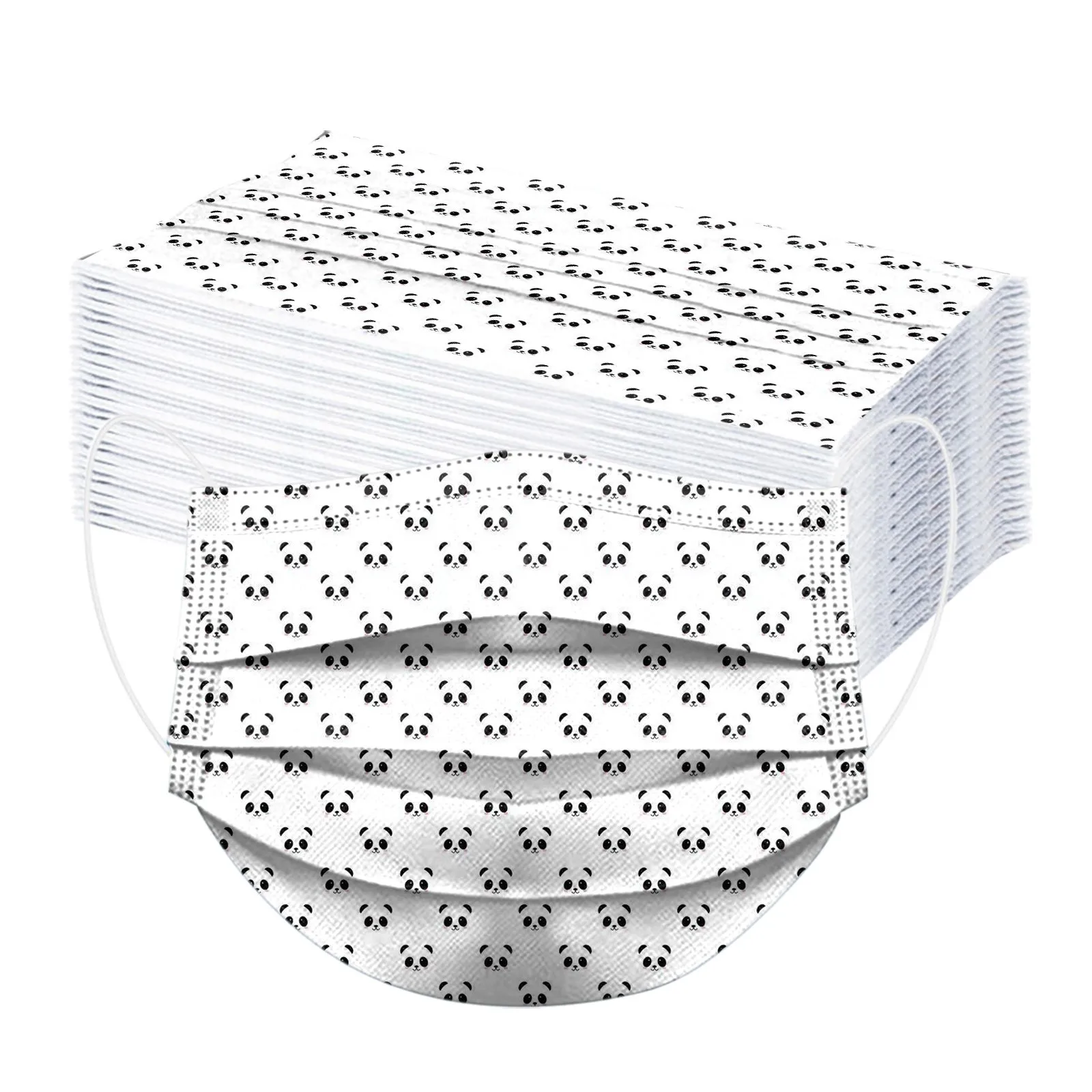 50 шт. одноразовая маска для лица с принтом кота дышащая 3 слоя слоев фильтр