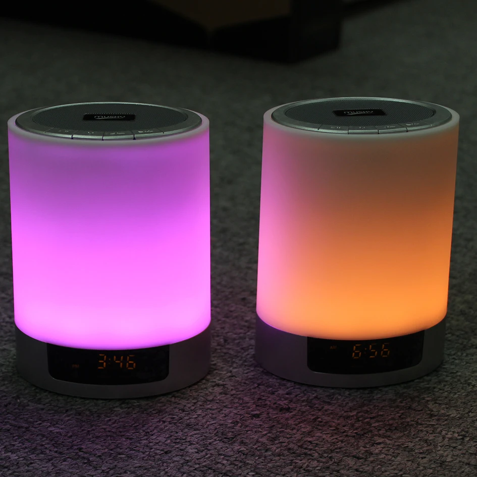 Беспроводной ночник с Bluetooth динамиком и сенсорным датчиком светодиодный