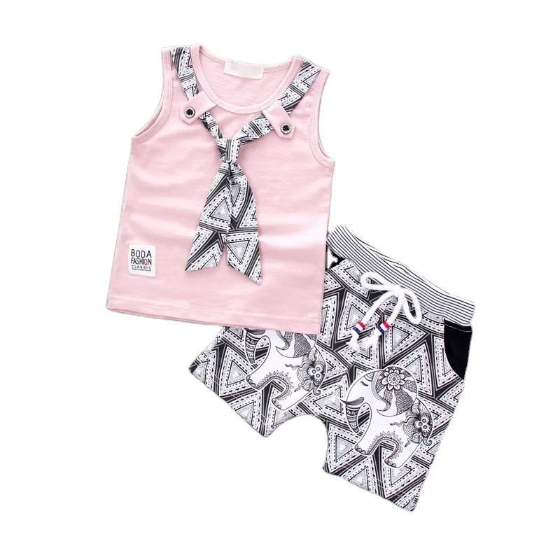 Комплект летней одежды из хлопка для мальчиков и девочек 2 шт./компл. | Детская