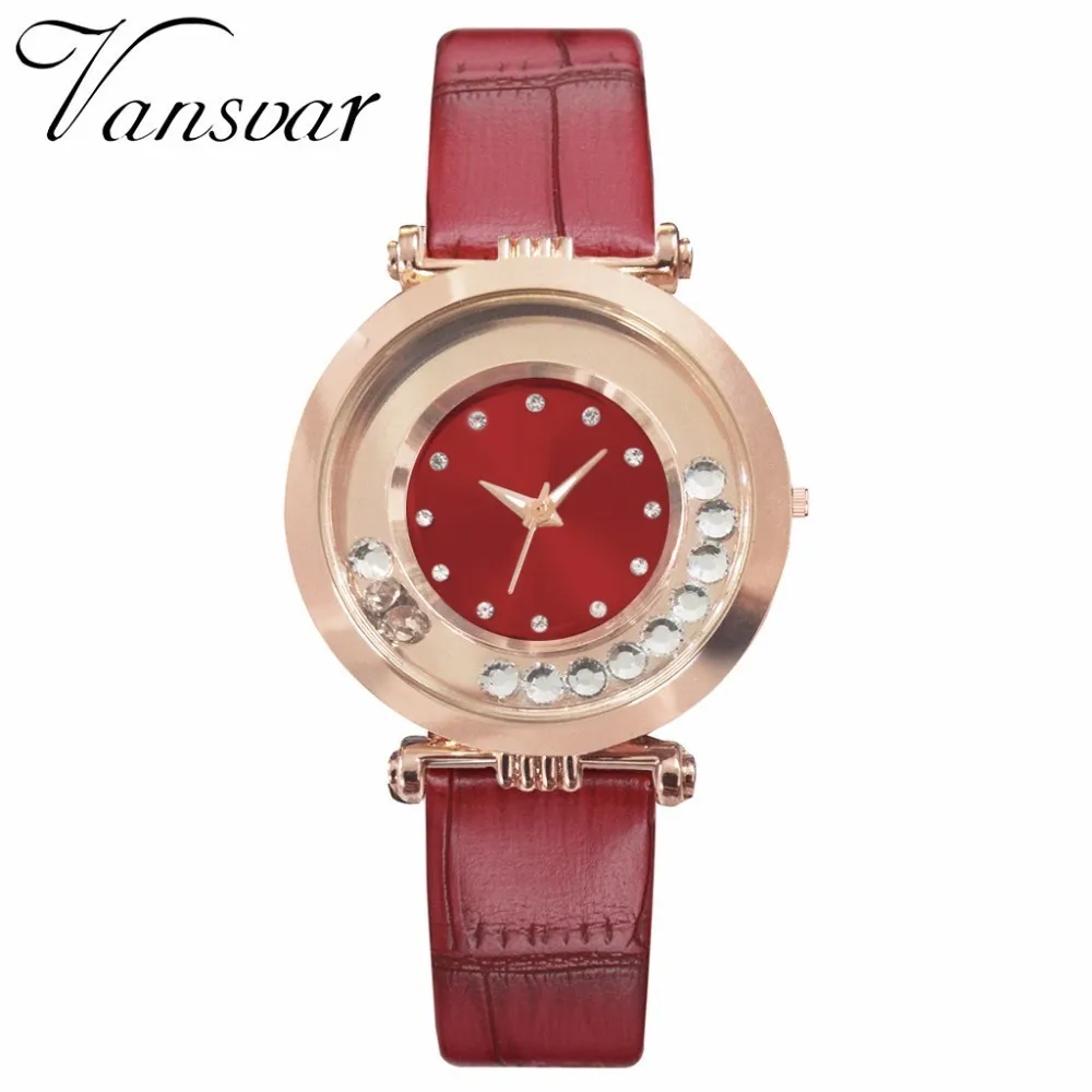 Горячие модные женские часы со стразами повседневные роскошные кожаные