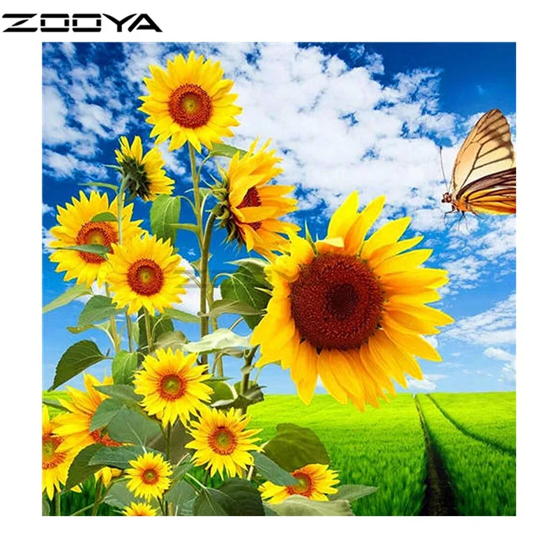 5D Crystal Diamond Painting Full Square Mosaic Flower Embroidery Paintings Home Decor Gift Sunflowers JM0001 | Дом и сад