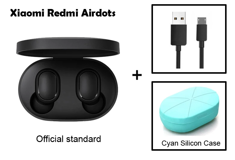 Add USB Cable CC Xiaomi Redmi Airdots TWS Bluetooth наушники стерео бас Bluetooth 5,0 с микрофоном - Цвет: Add USB Cable CC