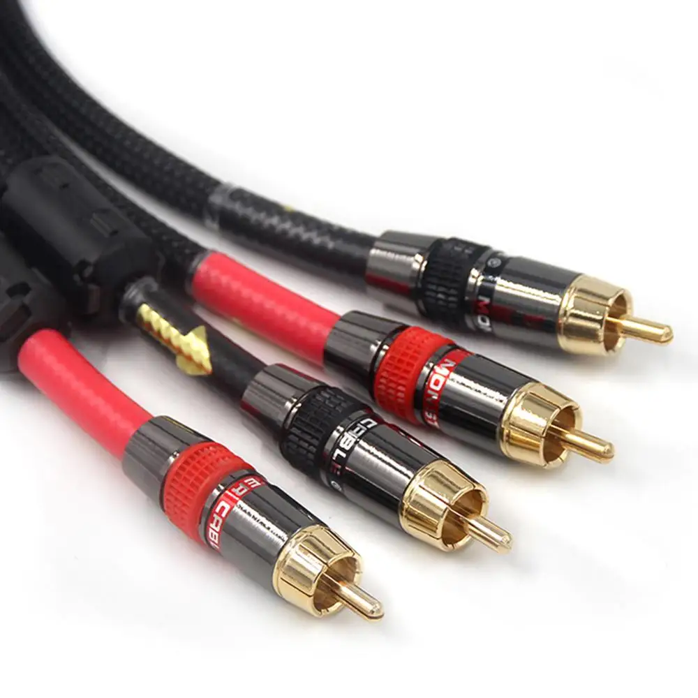 Кабель Hi Fi типа RCA высокопроизводительный кабель с разъемами 2rca и для усилителей