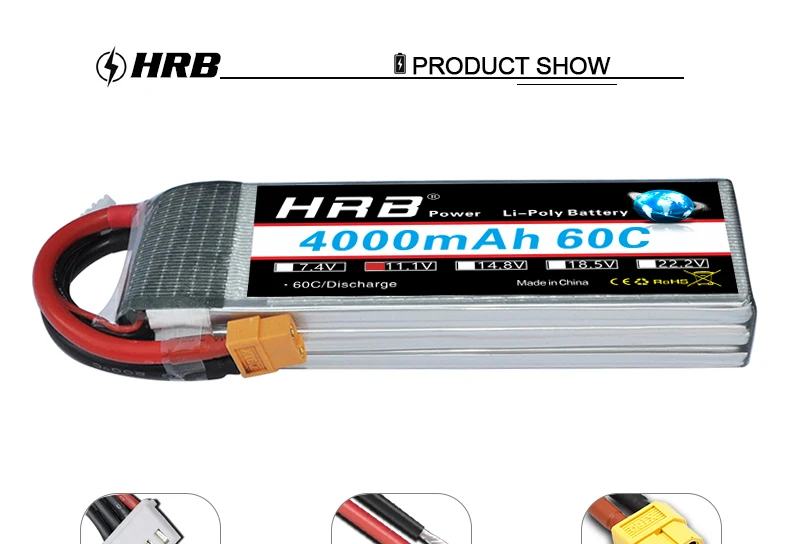 HRB 3S 11,1 V 4000mah Lipo батарея T Deans XT60 TRX XT90 EC5 для гоночного самолета 4WD автомобиль монстр грузовик приманка лодка RC запчасти 60C DIY