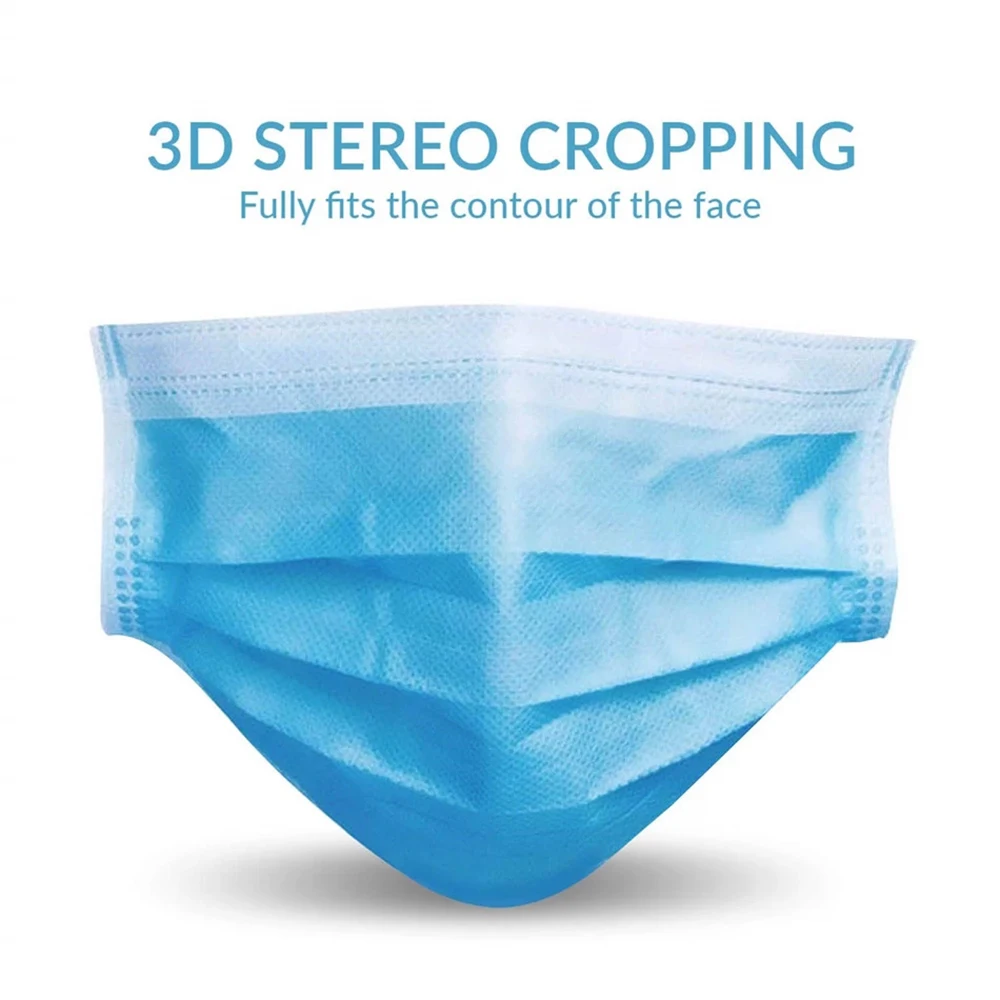 

In stock! Disposable children's mask non-woven fabric 3-layer filter cloth mask dust mask breathable ear hook mask